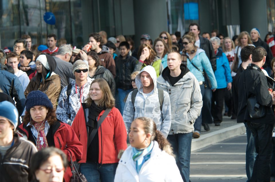 People Walking to see the Cauldron