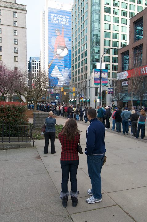 People In Good Spirits Despite Long Lines
