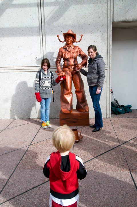Bronze Street Performer Should Probably Be Painted Gold