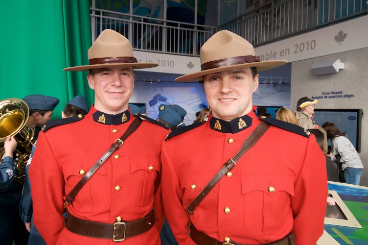 Mounties at Canada Pavillion Livecity Downtown Vancouver 2010 Olympics
