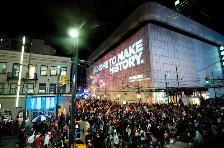 Crowd at Robson and Granville