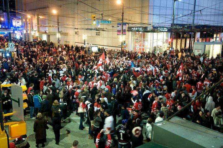 Crowd at Robson and Granville