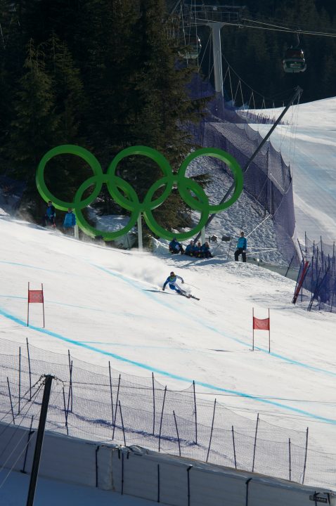 Skiier on the Super G