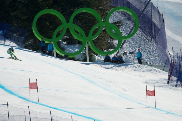 Skiier on the Super G