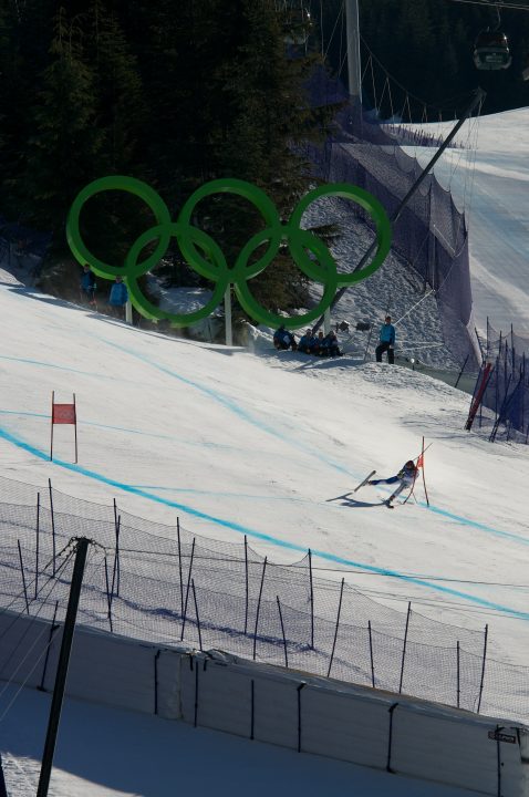 Skiier Loses Control at Super G