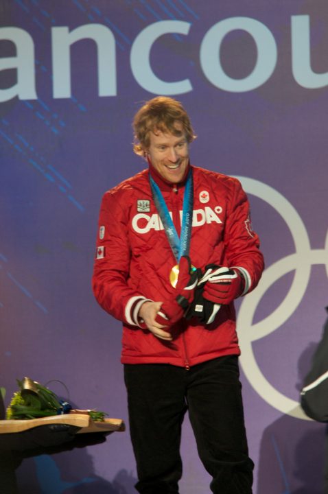 Jon Montgomery Singing O Canada after Receiving His Gold Medal