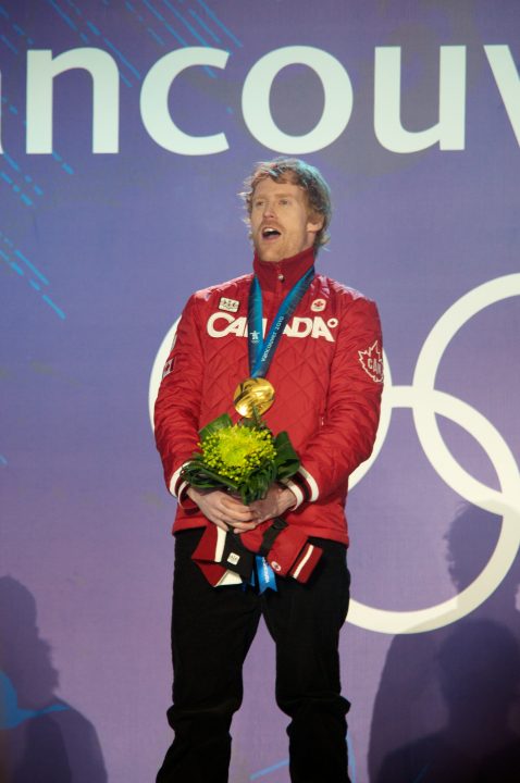 Jon Montgomery Singing O Canada after Receiving His Gold Medal