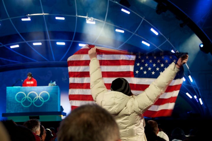 American Fan at Medal Ceremony