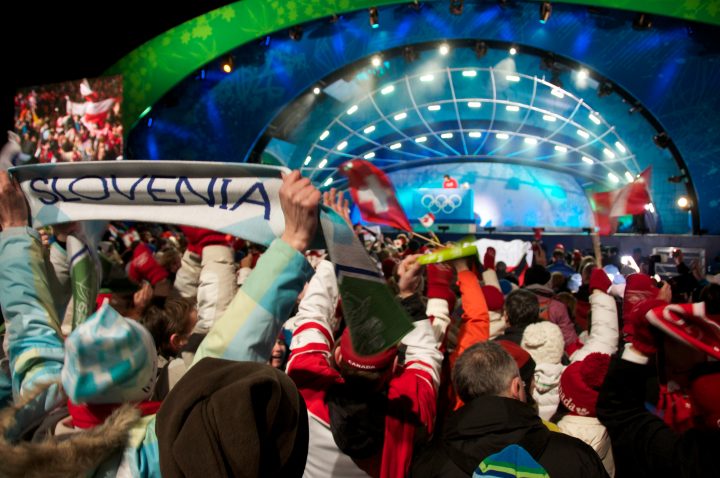 Slovenia Fan at Medal Ceremony