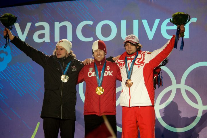 Martins Dukurs, Jon Montgomery, and Alexander Tretiakov