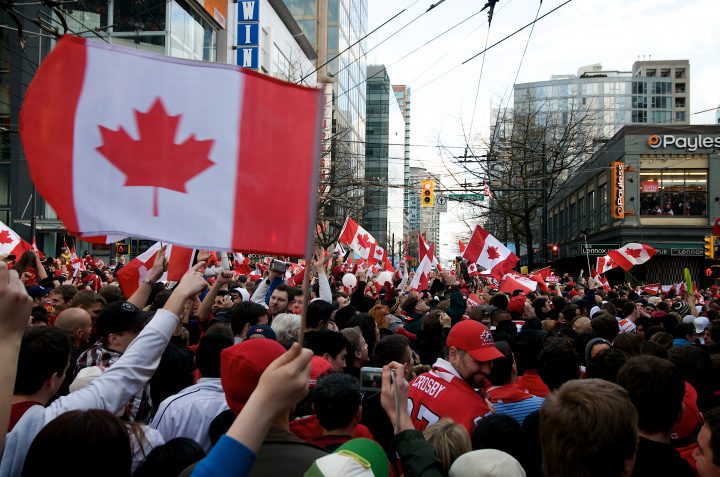 Sea of Flags at Robson and Granville