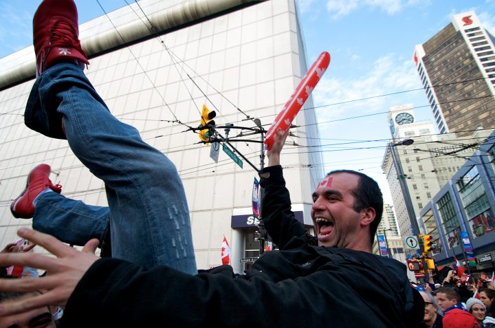 Crowdsurfing at Robson and Granville