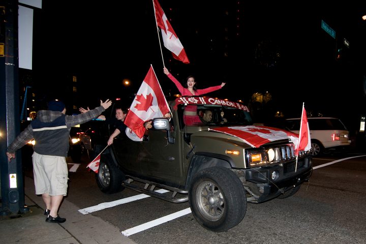 Party in the Streets After Canada Wins Gold in Hockey