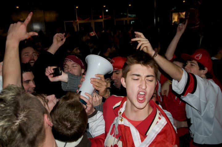 Party in the Streets After Canada Wins Gold in Hockey