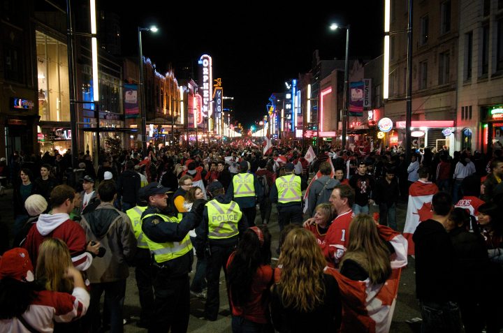 Party in the Streets After Canada Wins Gold in Hockey