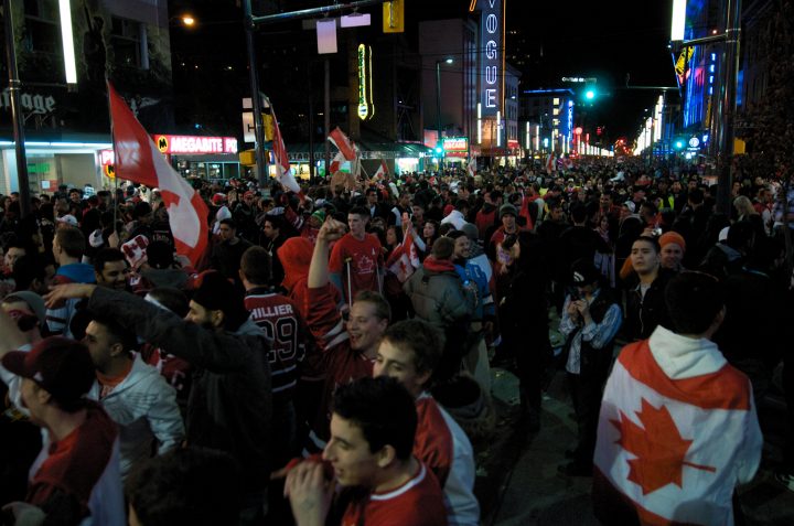 Party in the Streets After Canada Wins Gold in Hockey