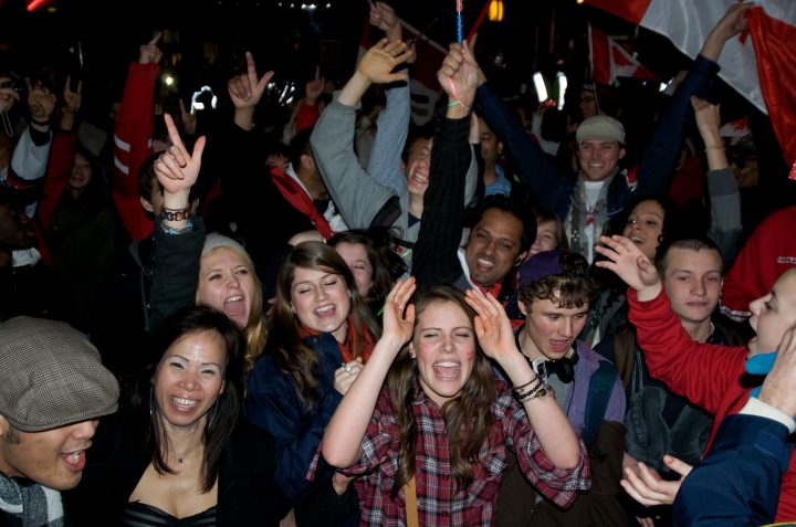 Party in the Streets After Canada Wins Gold in Hockey