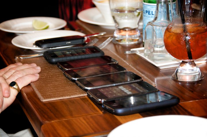 iPhones Lined Up