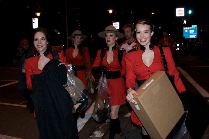 Canadian Closing Ceremony Girls Party in the Streets After Canada Wins Gold in Hockey
