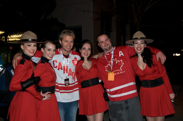 Canadian Mountie Girls – Party in the Streets After Canada Wins Gold in Hockey