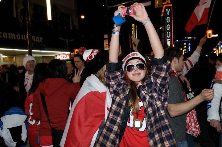 Party in the Streets After Canada Wins Gold in Hockey