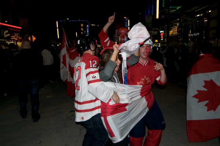 Party in the Streets After Canada Wins Gold in Hockey