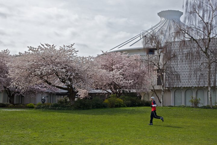 Runner in Front of the Museum of Vancouver