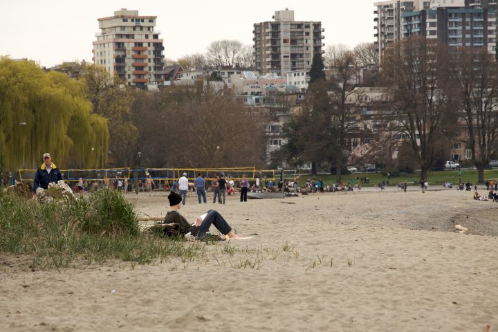 Kits Beach, in March