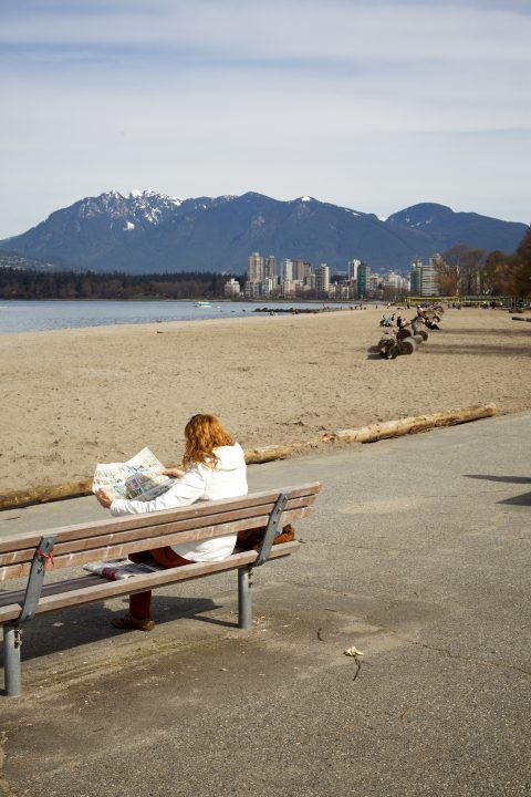 Redhead Reads Comics at Kitsilano Beach
