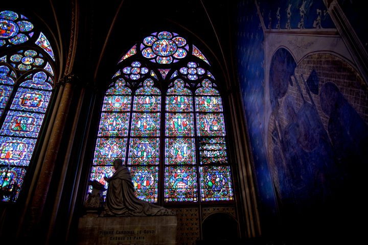 Stain Glass Window inside Cathédrale Notre Dame