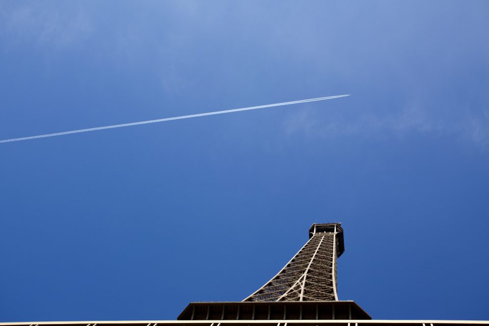 Eiffel Tower and Contrail