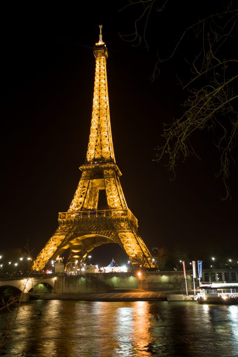 Seine River and The Eiffel Tower at Night