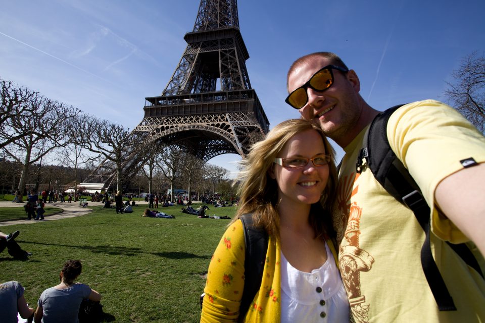 Dorothy and I at the Eiffel Tower
