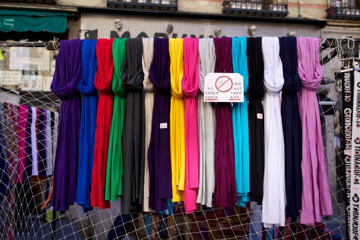 Colorful Scarves El Rastro Madrid. Do Not Take! Ask!