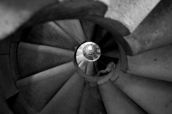 La Sagrada Familia Winding Stairs From Below