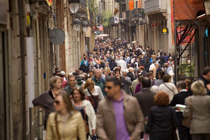 Crowds Of People at Barcelona’s La Diada de Sant Jordi
