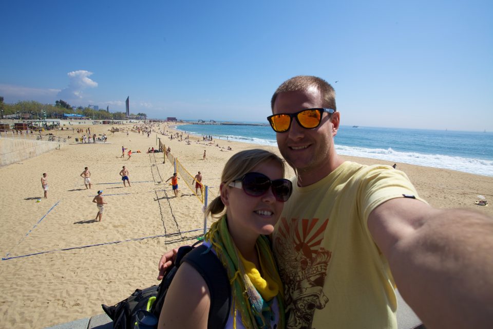 Dorothy and I at Barcelona Beach