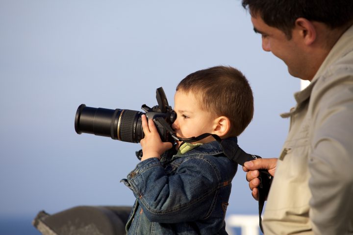 Kid Taking Pictures On the Ferry to Majorca