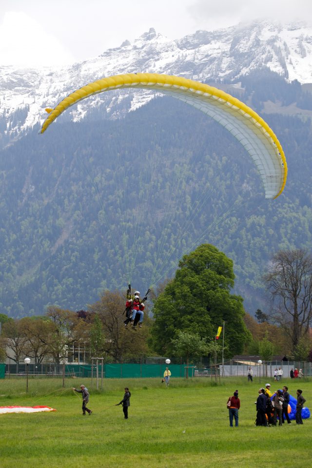 Paraglider Landing Interlaken