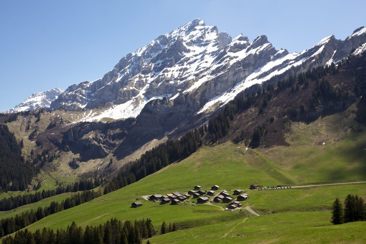 Small Village Aigle Canton of Vaud In The Swiss Alps