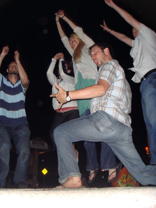 rocking out