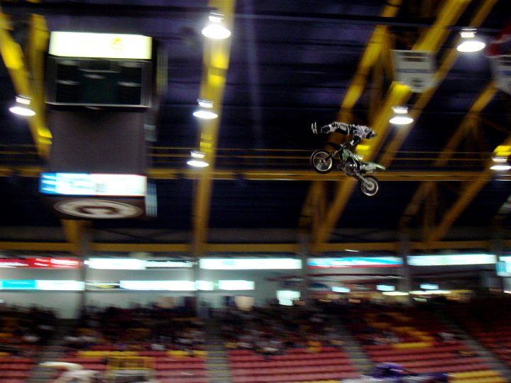 huge air on a motocross bike