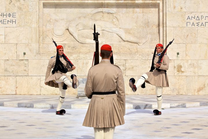 Soldiers Outside Athens Greece Hellenic Parliament Athens Greece
