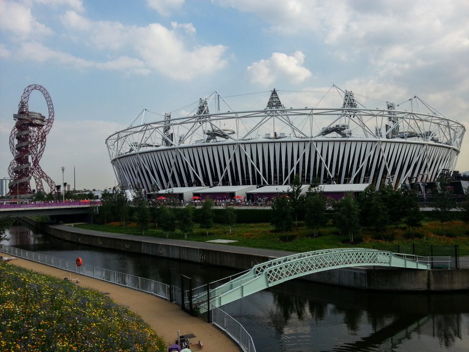 London 2012 Olympic Stadium and Orbit. (cell phone photo)