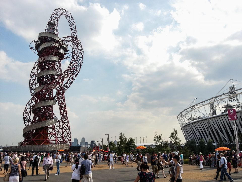 Orbit and Olympic Stadium. (cell phone photo)