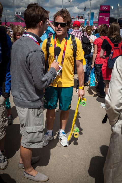 Australian Athlete with Skateboard London 2012 Olympics 0128