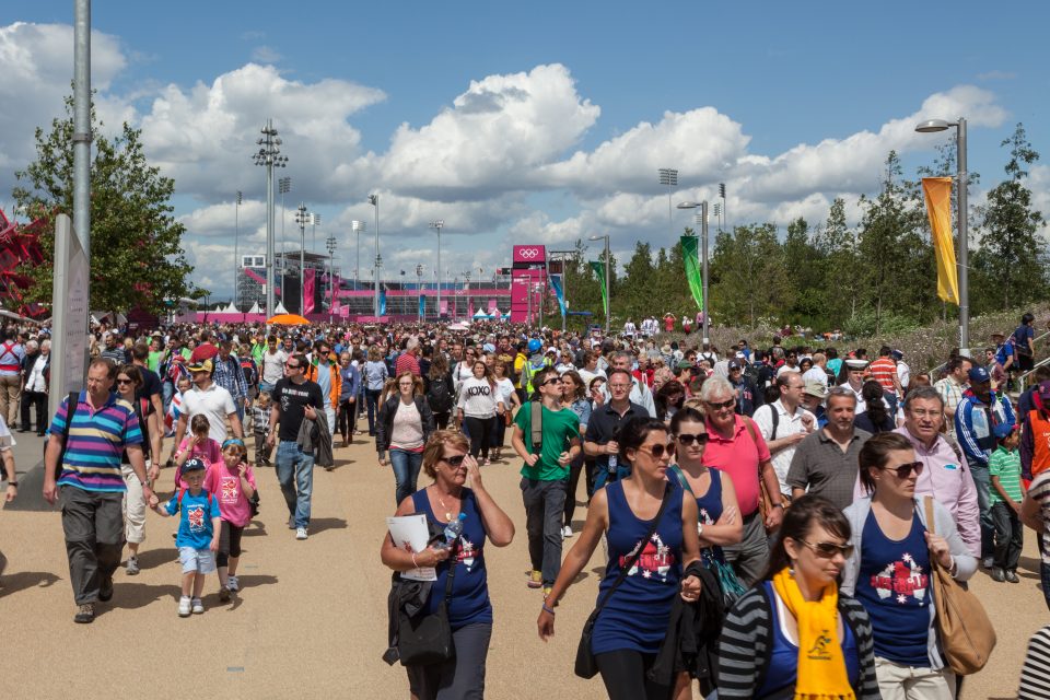 Crowds at Olympic Park London 2012 Olympics 0129