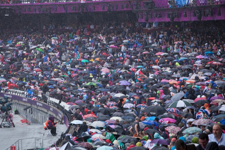 Rain at the Olympic Stadium London 2012 Olympics 0238