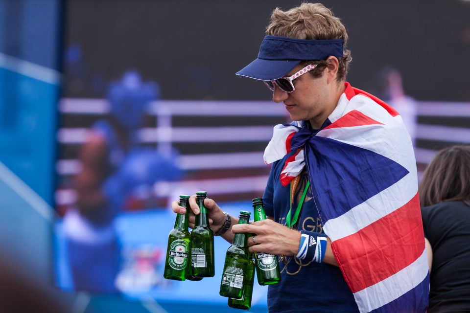 Man Carrying Heineken Beers London 2012 Olympics 0298