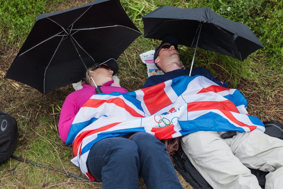 Sleeping Under Umbrellas Under a Flag London 2012 Olympics 0295